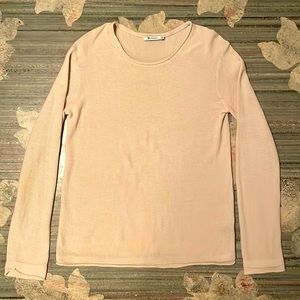 Alexander Wang long sleeve woven cotton shirt in cream, Small